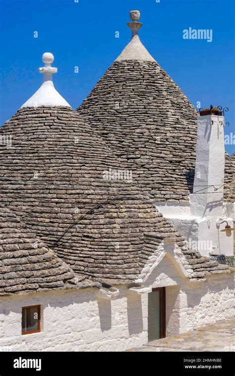 Alberobello Bari Province Apulia Italy Exterior Of The Famous