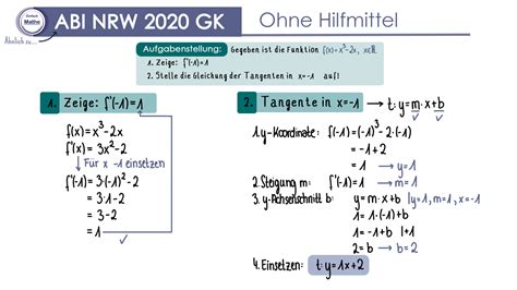 Video Mathe ABI GK 2020 Hilfsmittelfrei Teil 1