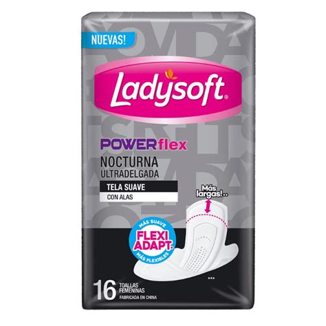 Toalla Higiénica Nocturna Ladysoft Ultradelgada Ultraseca 16 Unid