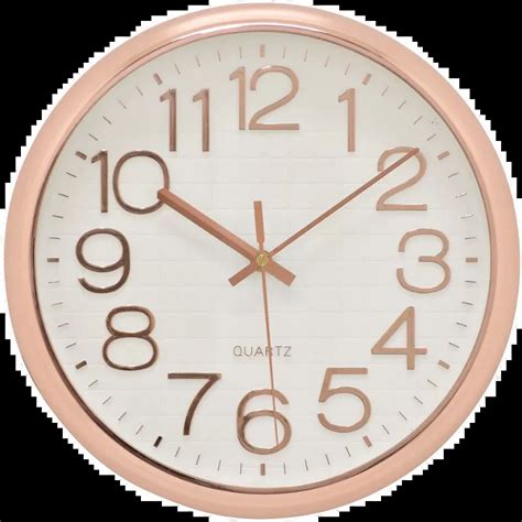 Contemporary 12 Inch Rose Gold Round Wall Clock Rc Willey