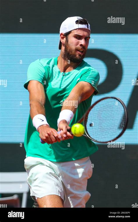 Paris, France - 07/06/2023, Karen Khachanov of Russia during the French ...