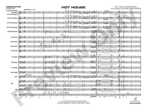 Hot House Jazz Ensemble Conductor Score And Parts Tadd Dameron Digital Sheet Music Download