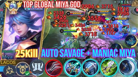 25Kill 1x Savage 1 Maniac Miya God Killing Machine Mobilelegends