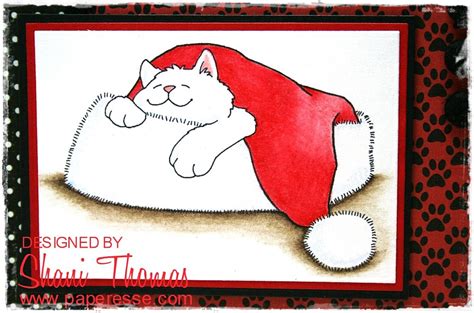 Eureka Stamps Cat In Hat Christmas Card Paperesse