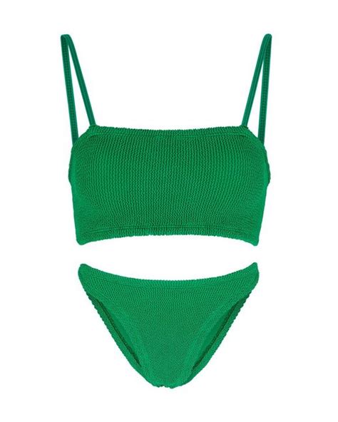 Hunza G Gigi Seersucker Bikini In Green Lyst