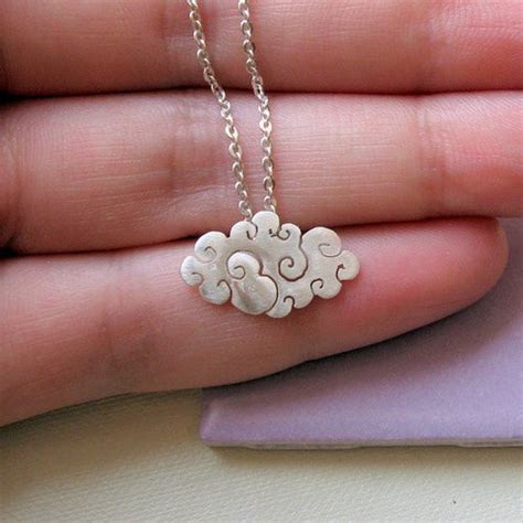 Sterling Silver Cloud Necklace Cloud Pendant Silver Rain Etsy