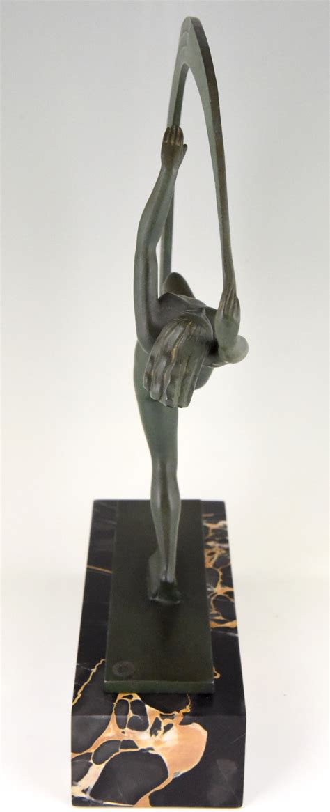 Art Deco Sculpture Of A Nude Scarf Dancer Bacchanale Deconamic