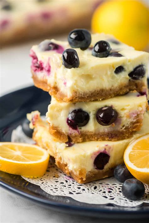 Lemon Blueberry Cheesecake Bars Valeries Kitchen