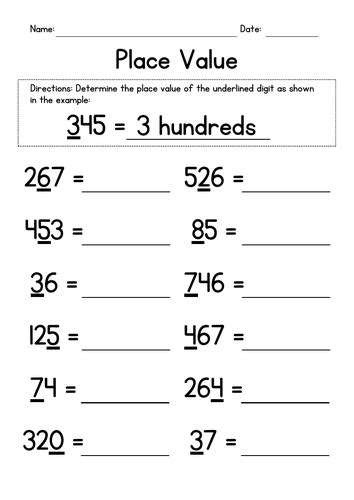 Place Value Hundreds Tens And Ones Teaching Resources