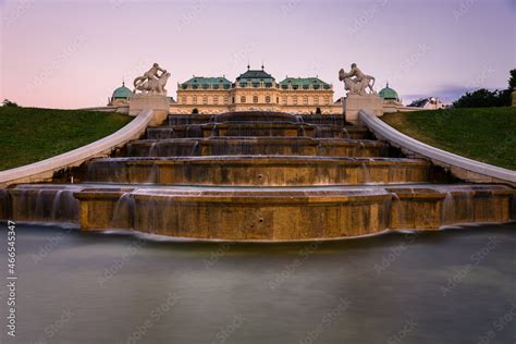 Famous Belvedere castle (Schloss Belvedere) surrounded by gardens with ...