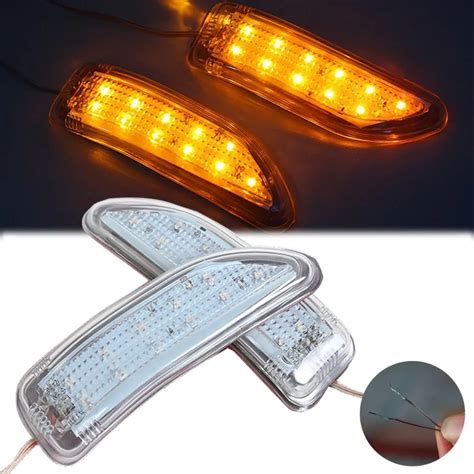 Pcs Rearview Rear View Mirror Turn Signal Lights Leds Indicator