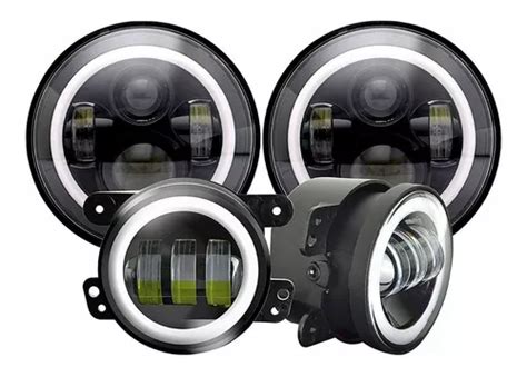 Kit Faros Led Ojo De Angel Para Jeep Wrangler Sahara Jk Meses Sin