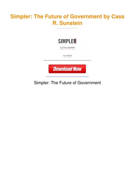 Ppt Simpler The Future Of Government By Cass R Sunstein Powerpoint