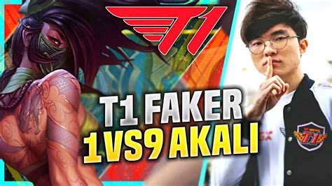 FAKER LITERALLY 1VS9 THIS GAME T1 Faker Plays Akali Mid Vs Sylas