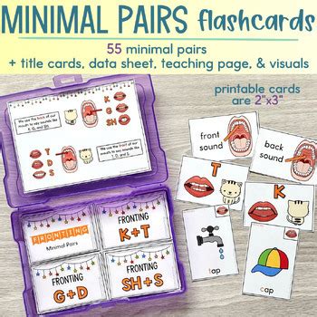 Fronting Minimal Pairs Flash Cards Print And Digital TPT