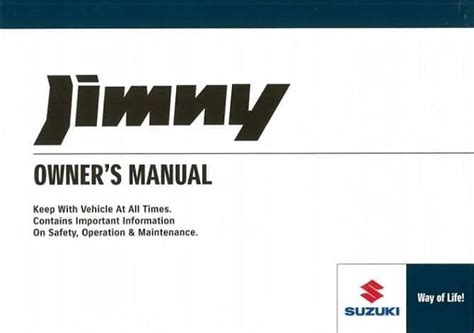 Suzuki Jimny Owners Manual Pdf Manual Directory