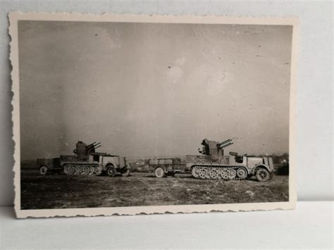 Foto Flak Vierlingsflak Panzer WK 2 Militär Frankreich Mailly le