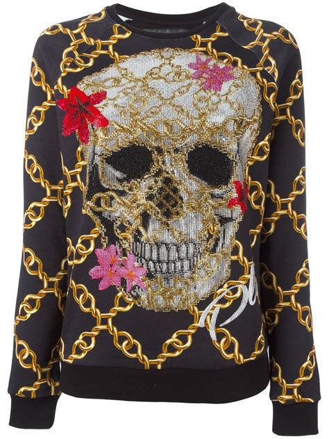 Philipp Plein Embellished Skull Print Jumper Printed Jumpers Outfits