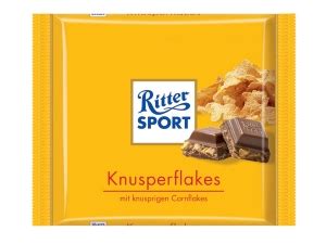 Шоколад Ritter Sport Молочный Knusperflakes (С кукурузными хлопьями ...