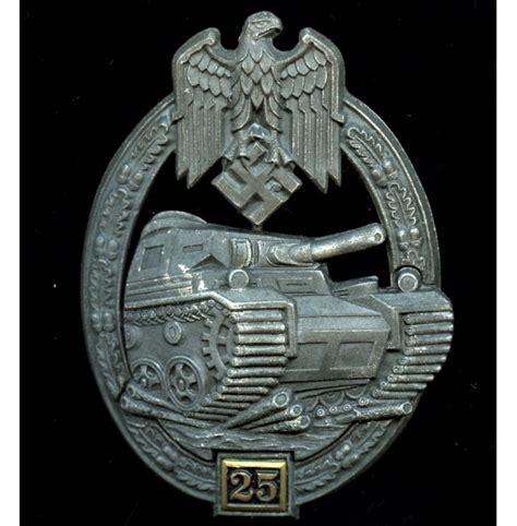 Panzer Assault Badge In Silver For 25 Assaults By Gustav Brehmer