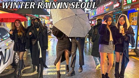 4K 비가 오는 건대 거리의 불빛은 너무나 멋지네요 It s raining The lights on the streets