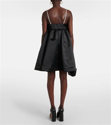 Bow Detail Satin Minidress In Black Nina Ricci Mytheresa