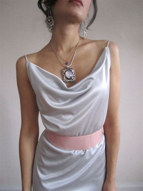 Silver Gray Dress 70s Pastel Disco Dress Size Small Etsy Silver