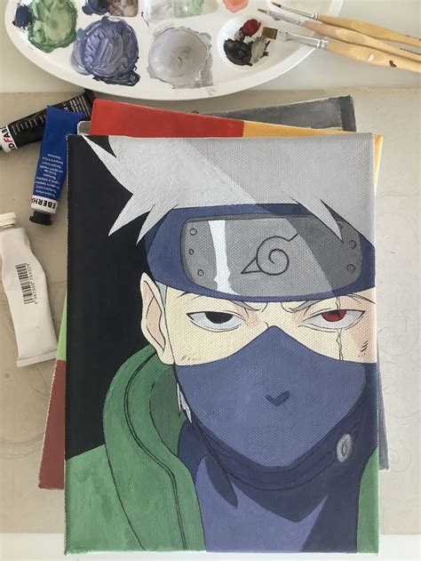 Kakashi In Anime Canvas Painting Anime Canvas Art Mini Canvas Art