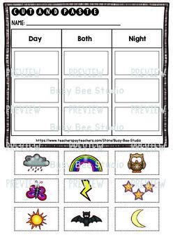 Day And Night Cut And Paste Worksheet