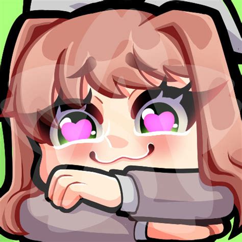 Doki Doki Literature Club Monika 4 Emote Pack For Streamer Etsy