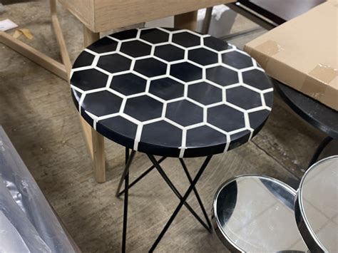 Round Black And White Table