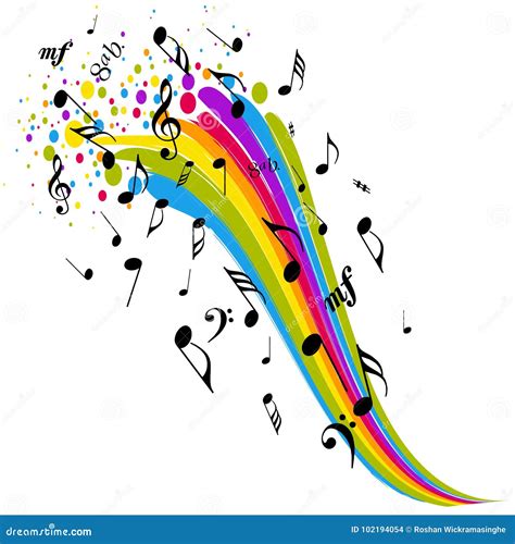 Rainbow Music Notes Clipart