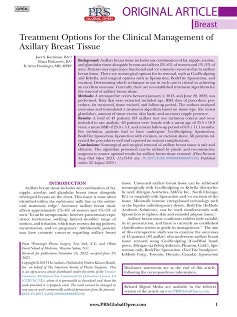 Pdf Treatment Options For The Clinical Management Of Axillary Breast