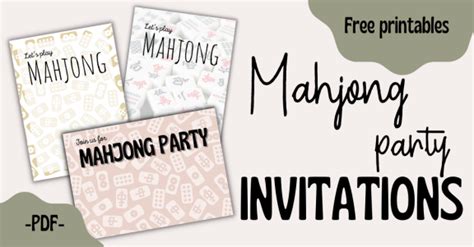 Mahjong Party Invitations Free Printable And Fillable Pdf Mahjong