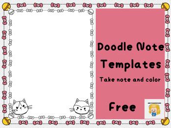 Free Doodle Note Templates Cat Notes Templates Short Notes D I Y