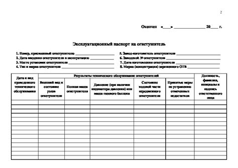 ЖУРНАЛ учёта огнетушителей.