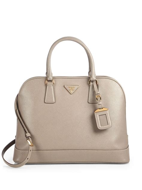 Lyst Prada Saffiano Open Promenade Bag In Natural