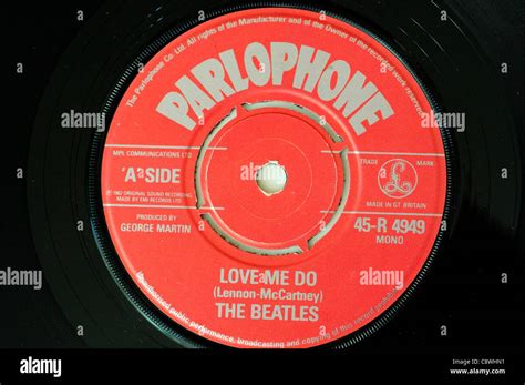 The Beatles Love Me Do original mono Parlophone 7"single Stock Photo ...