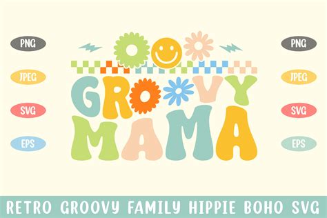 Retro Groovy Mama Hippie Boho Svg Graphic By Rahnumaat690 · Creative