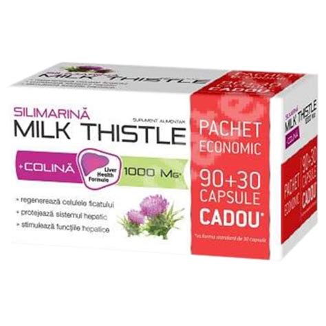 Supliment Alimentar Milk Thistle Colina 90 30 Capsule Emagro