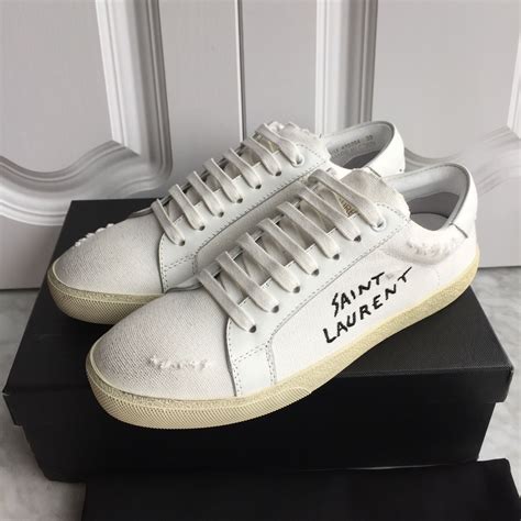 Ysl Saint Laurent Woman Shoes Canvas Sneakers Dirty Old Making Design