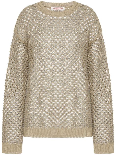 Valentino Garavani Open Knit Linen Jumper Farfetch