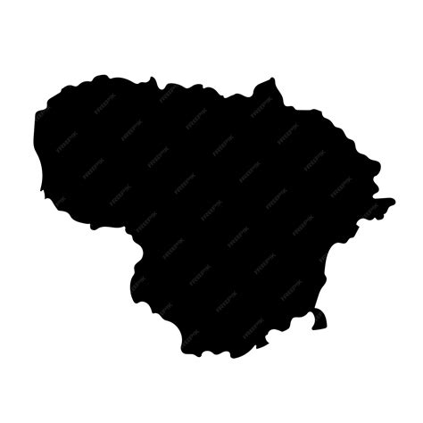 Premium Vector | Hand drawn black map of Lithuania Silhouette Europe