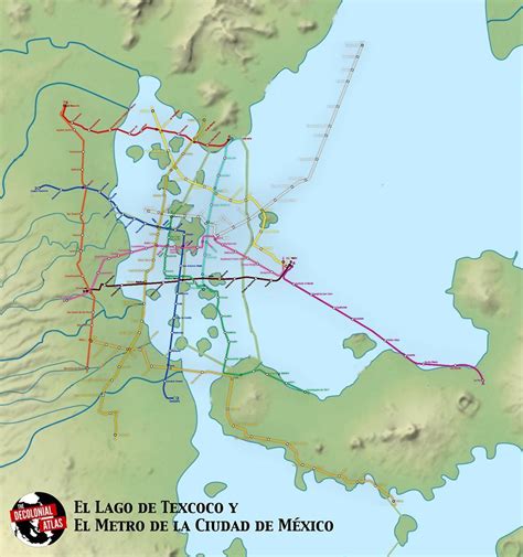 El Lago De Texcoco Y Las Líneas Del Metro Actuales Mexico City Lake