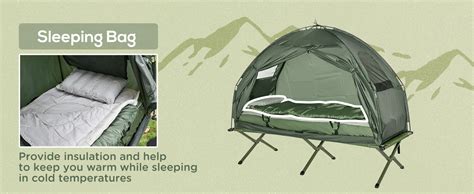 Outsunny 1 Person Foldable Camping Tent W Sleeping Bag Air Mattress