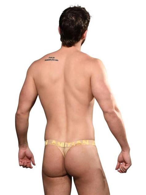 Stringi M Skie Champagne Shimmer Thong W Almost Naked Adrew