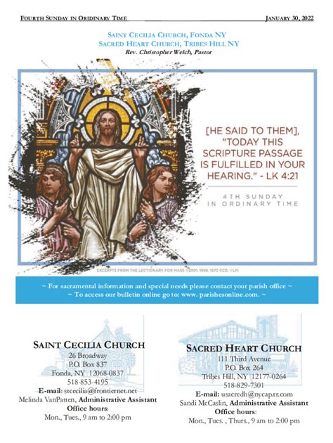 Fillable Online Saint Cecilia Church Sacred Heart Church Fax Email Print Pdffiller