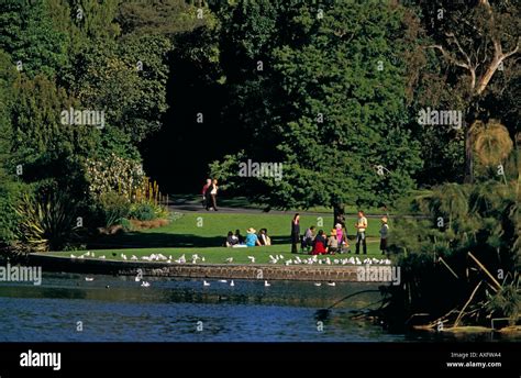 Royal Botanic Gardens Melbourne Victoria Australia Horizontal Stock