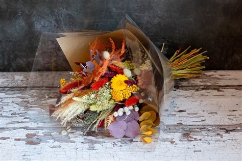 Autumn Dried Flowers Large Handtied Bouquet Of Dried Flowers In