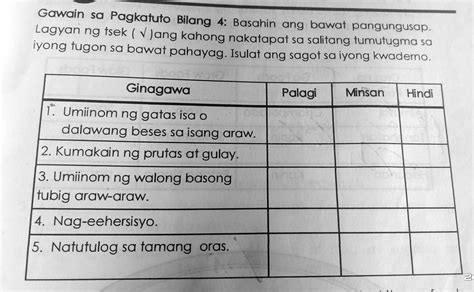 SOLVED Gawain Sa Pagkatuto Bilang 4 Basahin Ang Bawat Pangungusap